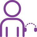 A purple stick figure depicts removing the Eversence smart transmitter from arm